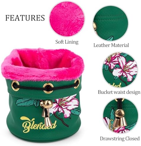 Golf Valuables Pouch, Bucket Waist Design Golf Pouch Bag Azalea Embroidery Tee - Image 7