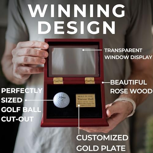 Hole-in-One Wooden Golf Ball Display Case - Image 3