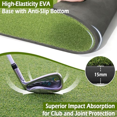 Golf Mat 31mm, 5x4ft/5x5ft Premium Golf Hitting Mat Outdoor Indoor - Image 4