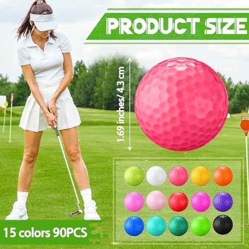 Vinsot 48 Pcs Golf Balls Bulk Solid Rubber Golf Soft Training Balls - Image 2