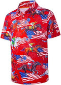 Mens Golf Shirt Short Sleeve Dry Fit Print Moisture Wicking Performance by FTFENTENG