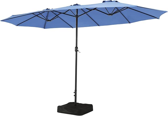 Aoxun 15ft Patio Umbrella with Base Included, Outdoor Double-Sided Rectangular - Image 9