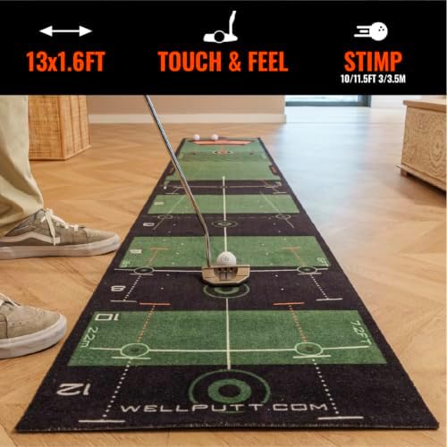 WELLPUTT - Golf Putting Training Mat - 13ft Green - Image 3