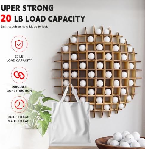 Wall Mount Golf Ball Display Rack Holds 78 Balls - Image 6