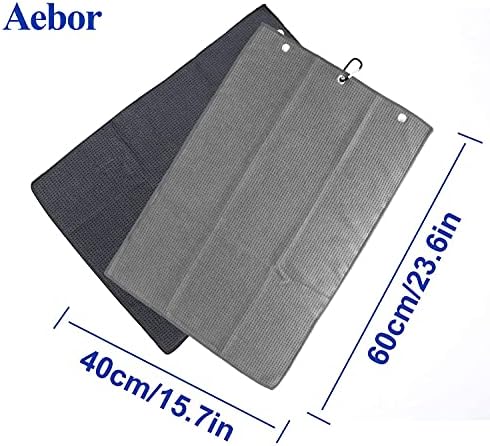 Golf Towel & Groove Cleaner Brush Kit, Tri-Fold Microfiber Waffle - Image 3