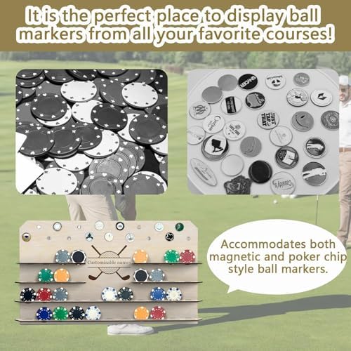 Personalized Golf Ball Marker Display, Wooden Golf Ball Display Case - Image 5
