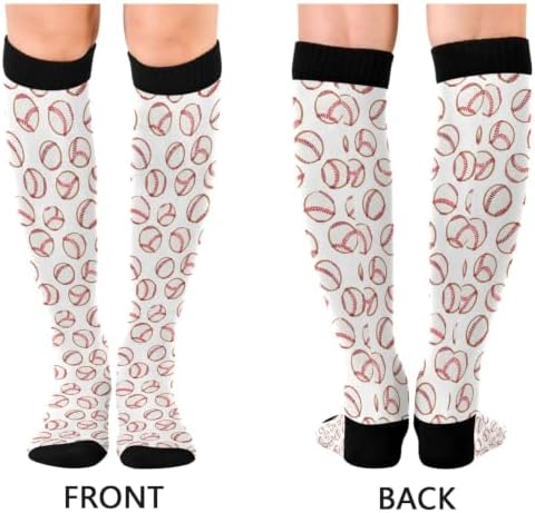 White Baseballs Stitching Compression Sock - Image 2