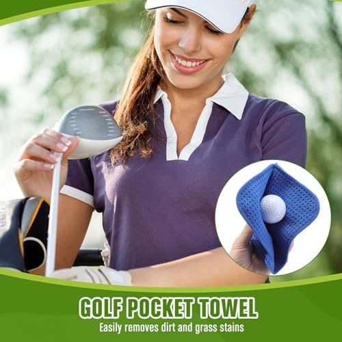 Batiyeer 5 Pack Small Golf Towel 5.5 x 5.5 Inch Microfiber Waffle Material - Image 4
