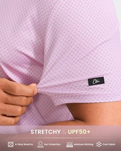 Obla Men's Golf Shirt Short Sleeve Dry Fit Collared Polo Shirts - Image 6