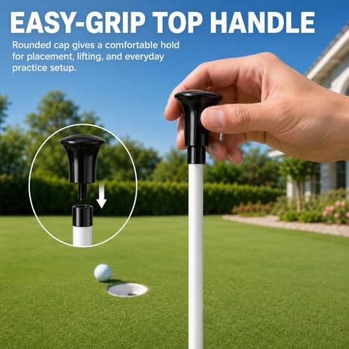 3FT Golf Flagstick for Backyard Practice Putting Green, Detachable Flag Pole - Image 2