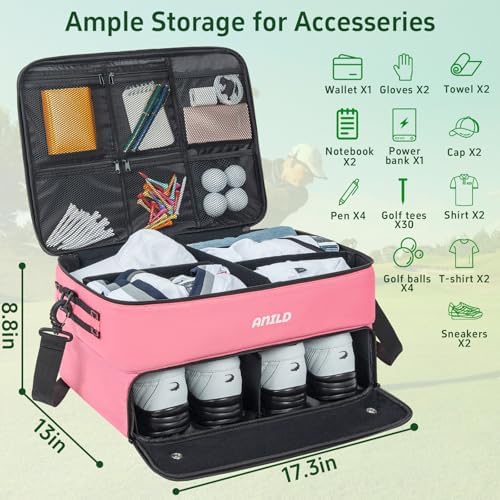 ANILD Golf Trunk Organizer, 2 Layer Golf Storage Case - Image 2