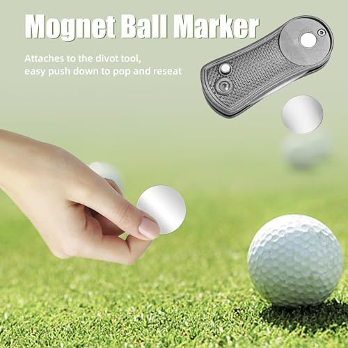 Mile High Life Golf Divot Repair Tool Metal/Foldable w Magnetic Ball Marker - Image 3