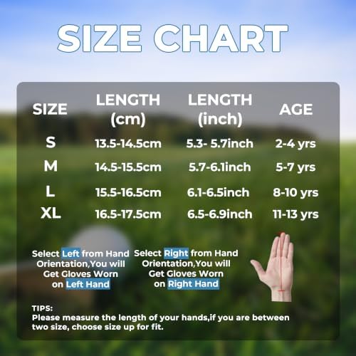 AIGEVTURE Kids Golf Gloves Junior Breathable Golf Gloves - Image 7