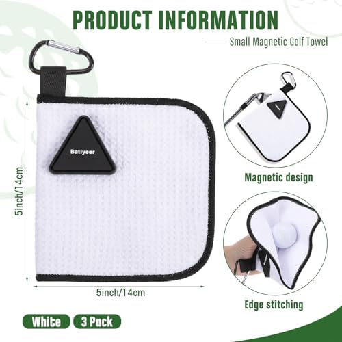 Batiyeer 3 Pack Small Golf Towels - Image 2