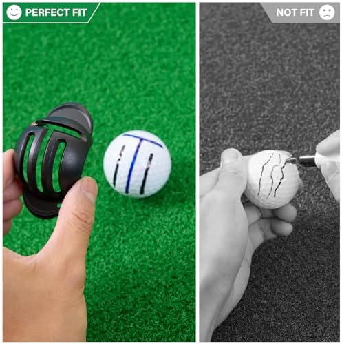 4-Piece Golf Ball Marker Alignment Kit, Stencils & Pens - Image 4