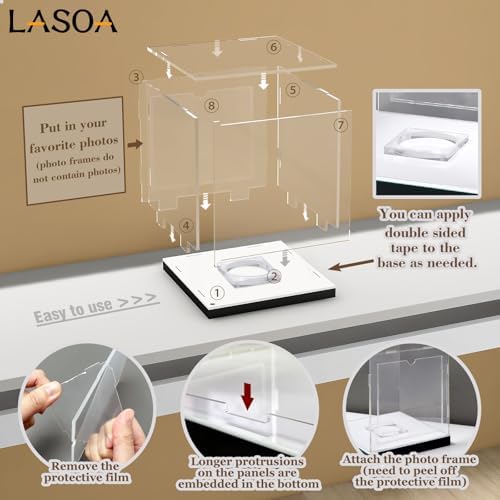 LASOA Soccer Display Case with RGBW LED Light, Self-Assembly Acrylic Display Box - Image 6