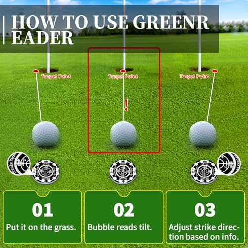 Golf Green Reader, 2 Pack Golf Ball Marker Hat Clip - Image 5