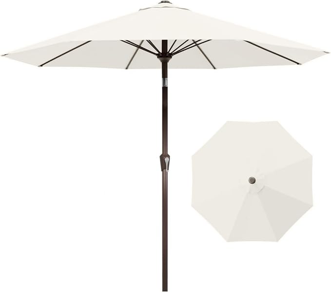 9FT Auto-Tilt Patio Umbrella|Outdoor Market Table Umbrella by YourPerfectOutdoorEscape