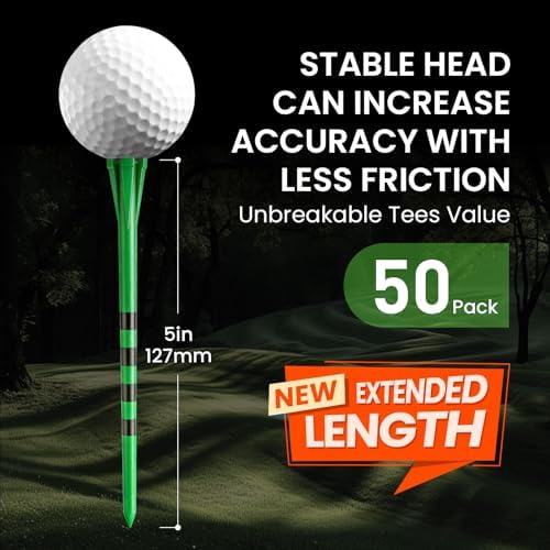 FINGER TEN Extra Long Golf Tees Plastic 4 or 5 Inch 50 Pack - Image 2