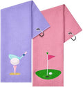 Mindsoft 2 Pieces Funny Golf Towel Microfiber Embroidered Ball Towels by Mindsoft