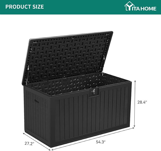 YITAHOME XL 180 Gallon Large Deck Box | Outdoor Storage - Image 4