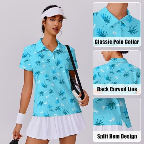 PINSPARK Women's Golf Shirt UPF 50+ Polo Shirts Short Sleeve Tennis Tops - Image 5