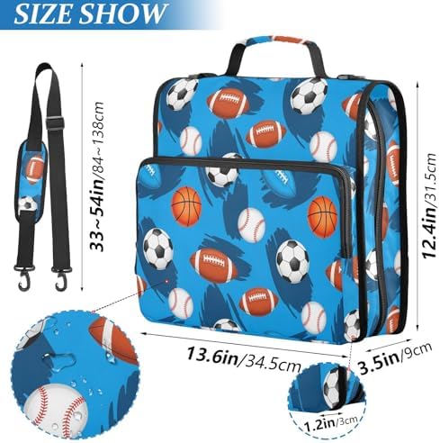 Zipper Binder Bag 3 Ring File Folder Portfolio Organizer Zippered Binder Bags - Image 5