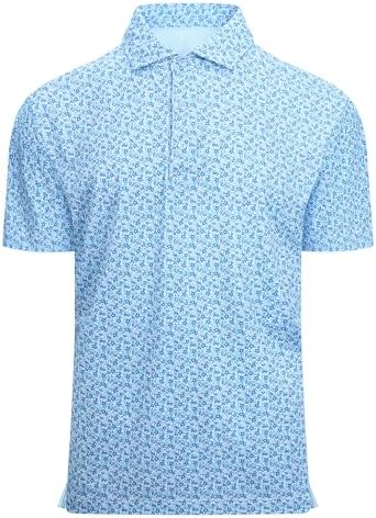 Alex Vando Mens Golf Shirt Moisture Wicking Classic Print Golf Shirts by AlexVando