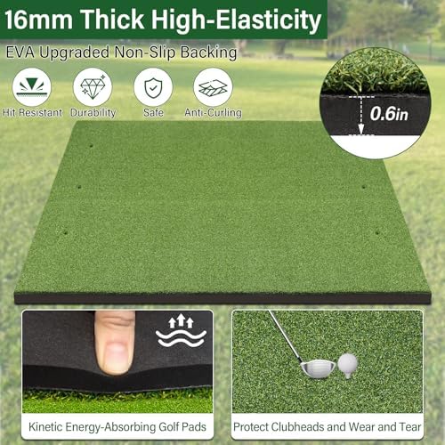 5x4ft Golf Hitting Mat with 10 Balls, 9 Tees - Image 3