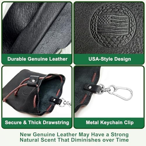 Real Leather Golf Valuables Pouch: USA Golf Tee Ball Bag - Image 3