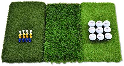 Rukket Tri-Turf Golf Hitting Mat Attack, Portable Driving, Training Aids by RukketSports