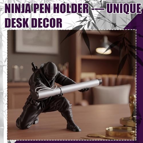 Tenceur Ninja Pen Holder 3D Printed Black Samurai Warrior Desk Organizer - Image 6