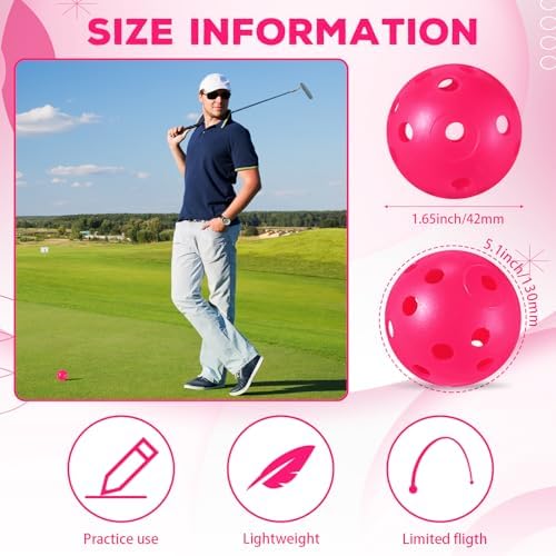 Lunmon 24 Pack Practice Golf Balls 42mm Plastic Golf Balls - Image 2