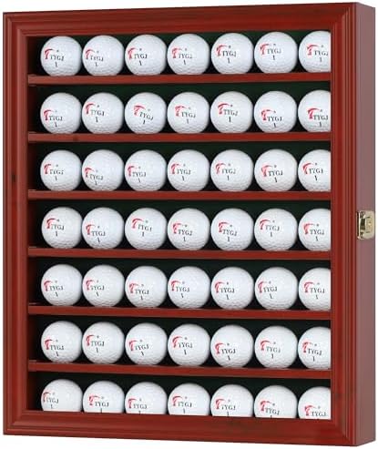 DisplayGifts 49 Golf Ball Display Cabinet Stand Storage Wall Mounted 7 Shelves by Display+Accessories