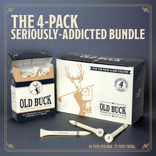 Old Buck 2 3/4" Bamboo Golf Tees, Premium Wooden Driver Tees in Cigarette-Style - Image 2