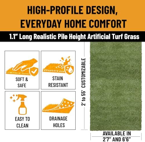 Ottomanson Artificial Grass Runner Natural 31" x 12' - Image 6