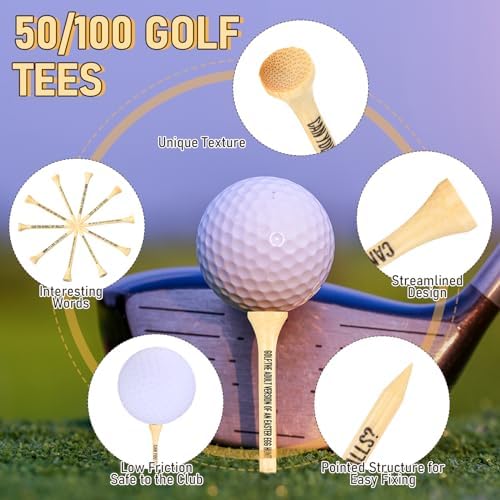 Hollowfly Funny Golf Tees 2-3/4 in Bamboo Golf Gifts - Image 3