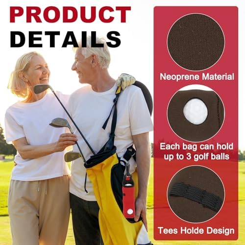 uxcell Golf Ball Carry Bag, Waist-Mounted Storage Bag Neoprene Golf Tee Holder - Image 3