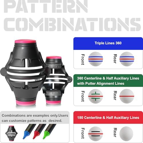 1Pack 360° Triple Line Golf Ball Marker Stencil Alignment Tool - Image 4