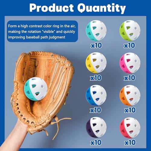 Coopay 20/40/80 Pack Mini Plastic Practice Baseballs, 1.65inch Small Soft - Image 4