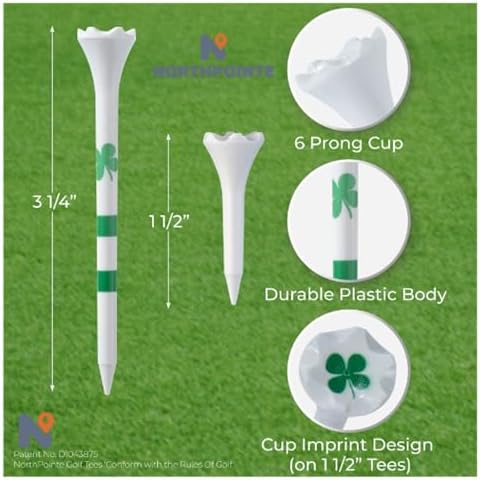 NorthPointe Golf Tees Plastic Combo Length Pack of 50 Includes 3 ¼” Plastic - Image 4