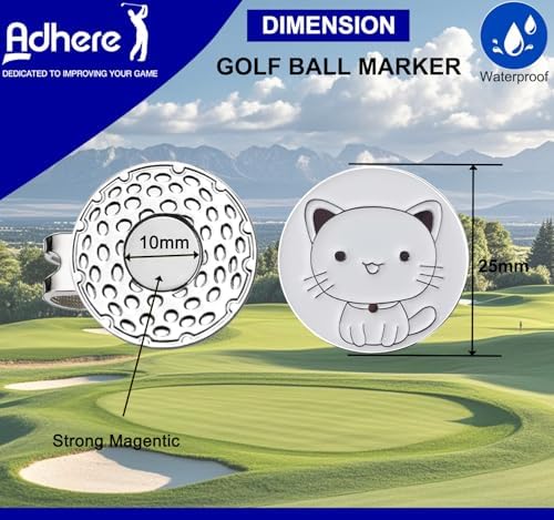 Adhere Golf Ball Markers Personlized Double Side Cute cat Logo Enamel - Image 2