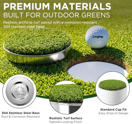 KINGTOP Stainless Steel Golf Hole Cup Covers - Image 3