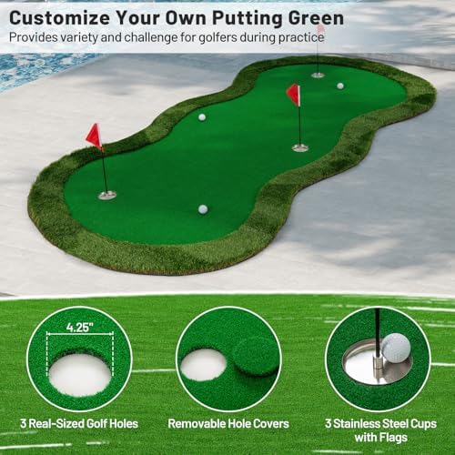 Tangkula 10 FT Golf Putting Green, Large Professional Golf Training Mat - Image 4