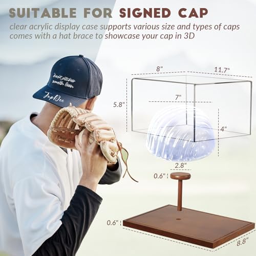 JupDec Hat Display Case, UV Protection Signed Hat Transparent Showcase - Image 6