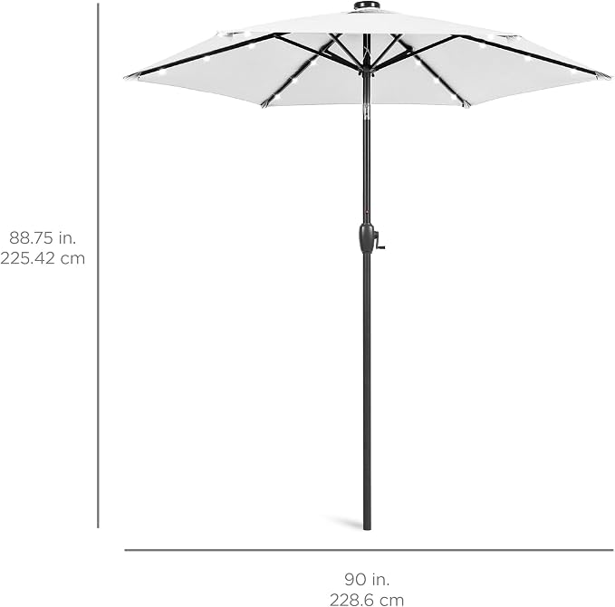 Best Choice Products 7.5ft Solar Umbrella LED Lighted Patio Umbrella, Table - Image 7