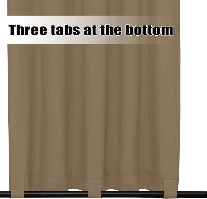 Easy-Going Outdoor Curtains for Patio 1 Panel, 54x96 inch, Khaki | Waterproof - Image 4