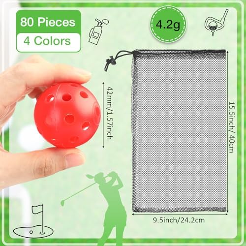 MiniInflat 80 Pcs Practice Golf Balls Plastic 42mm - Image 2