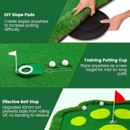 Golf Putting Green Indoor Outdoor Large Practice Putting Mat 5x10ft/5x12ft - Image 4