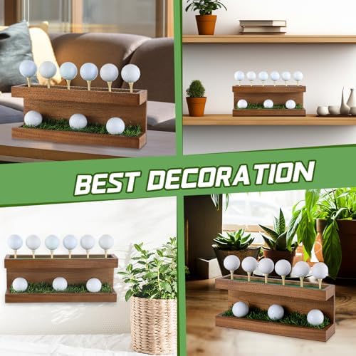 Menkxi Rustic Wood Golf Ball Holder Display Stand - Image 6